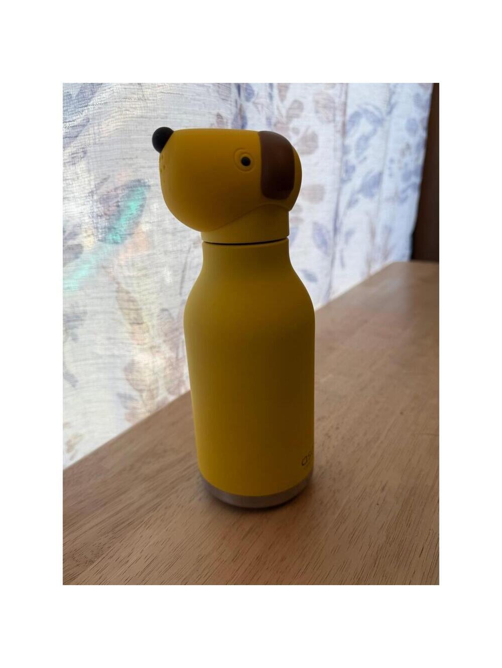 Yellow Dog-Shaped Stainless Steel Water Bottle